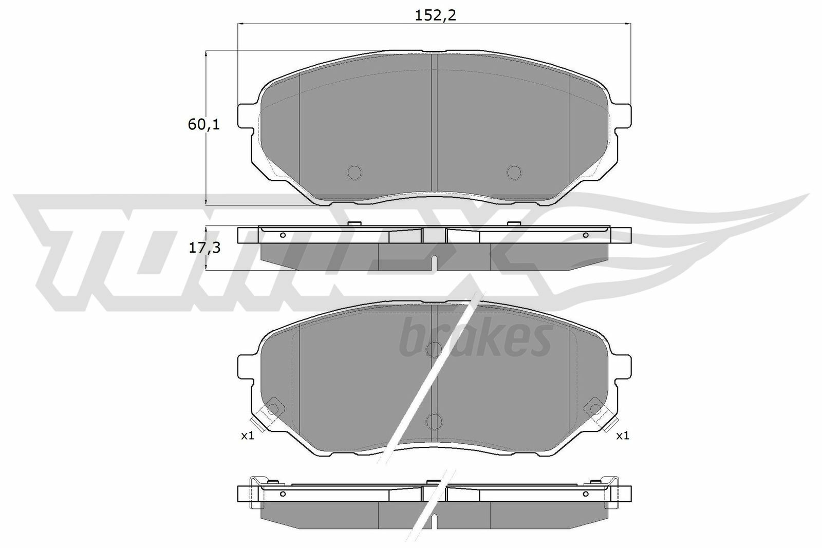 Sada brzdových destiček, kotoučová brzda TOMEX Brakes